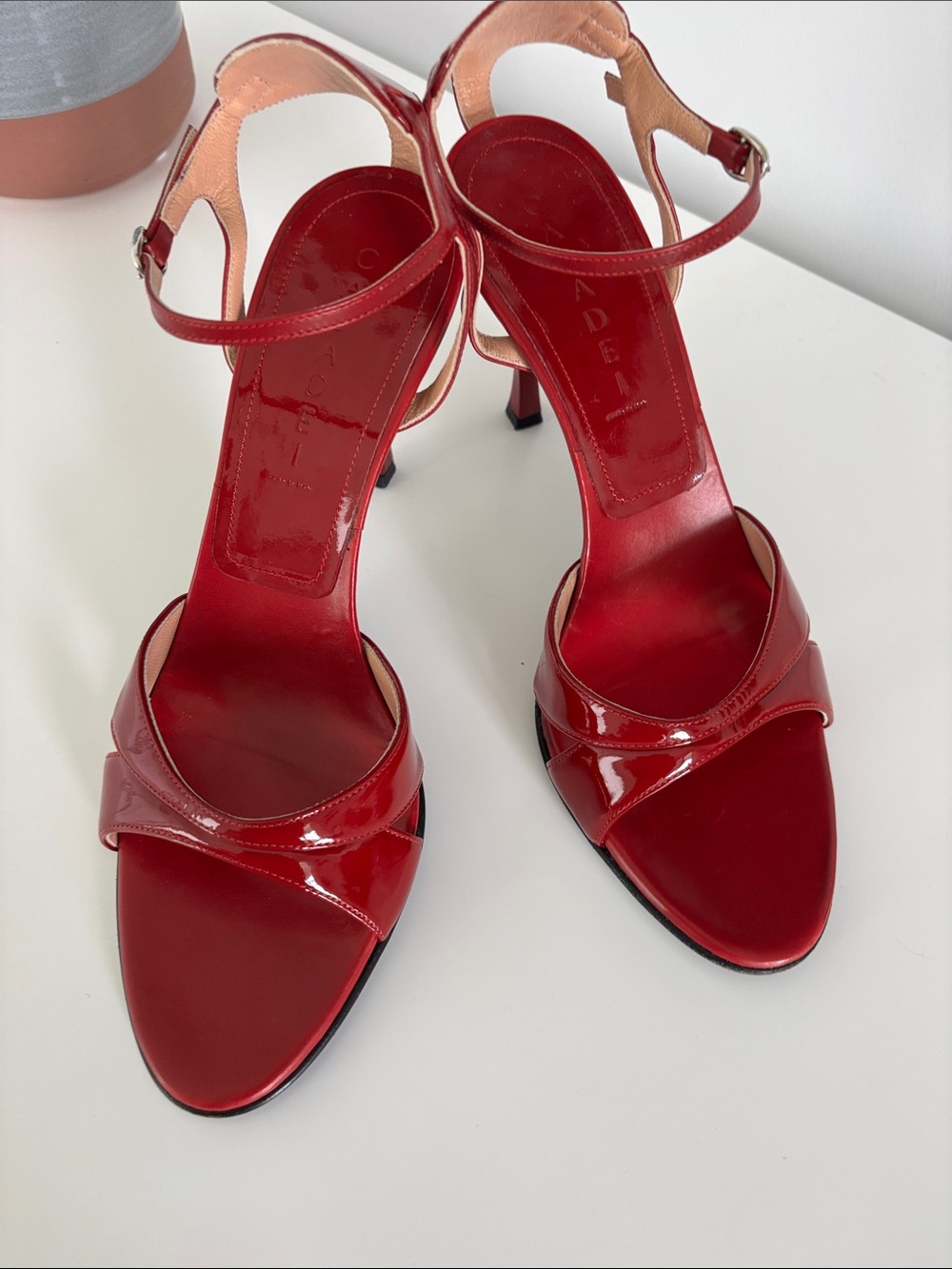 Casadei Red Patent Leather Ankle-Strap Heels by Casadei